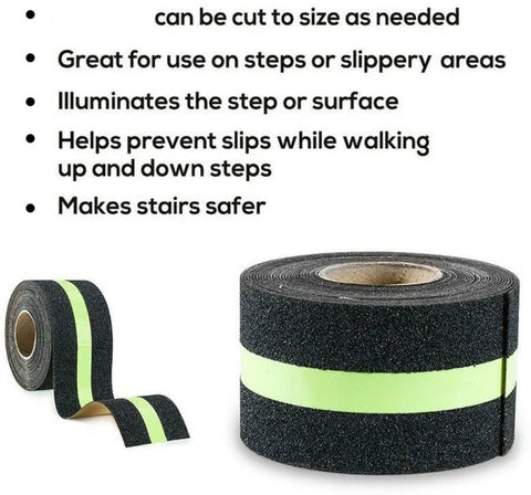 Glow-in-the-Dark Anti-Slip Safety Grip Tape – For Stairs, Ramps & Floors